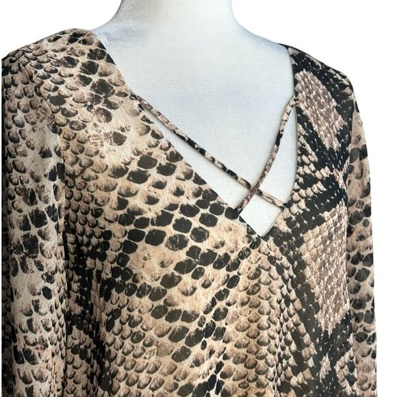 Show Me Your MuMu Joni Flow Python Print Mini Dress Long Sleeves Women's SZ Sm - Picture 6 of 12